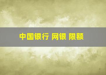 中国银行 网银 限额